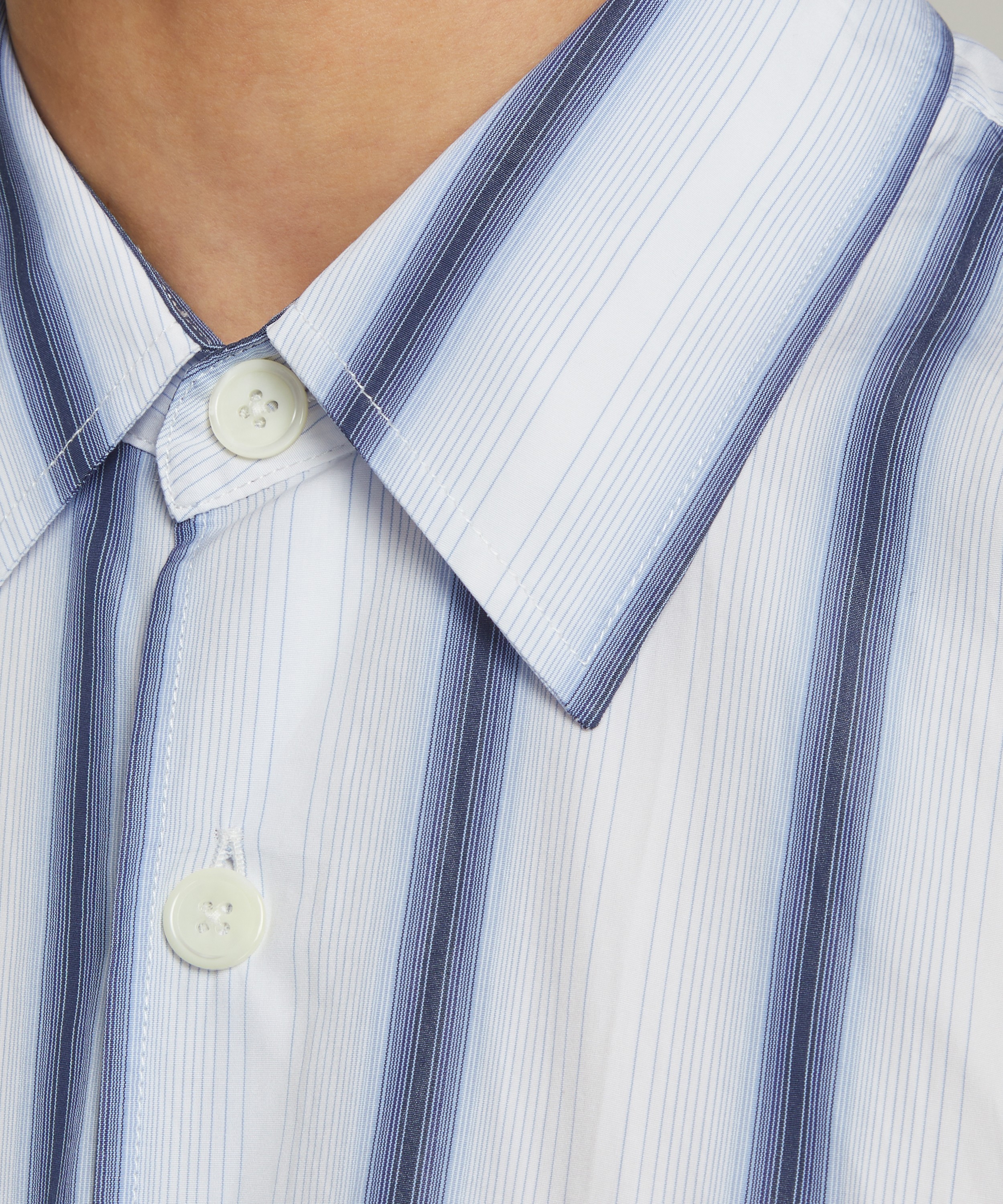 Our Legacy - Borrowed Shirt in Blue Crypto Stripe image number 4