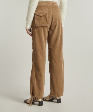 Ganni - Drawstring Washed Corduroy Trousers image number 3