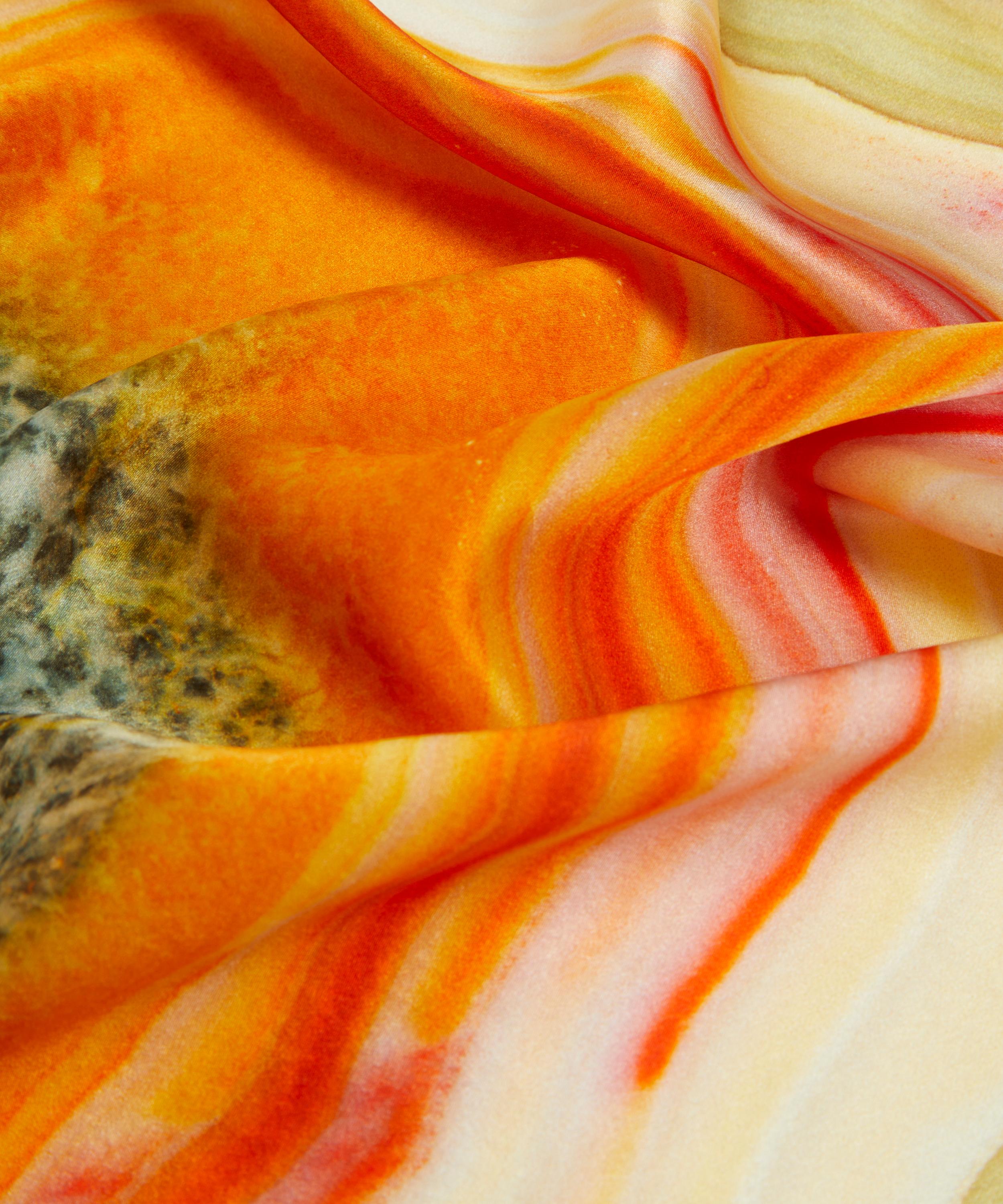 Weston - Orange Small Satin Silk Scarf image number 3