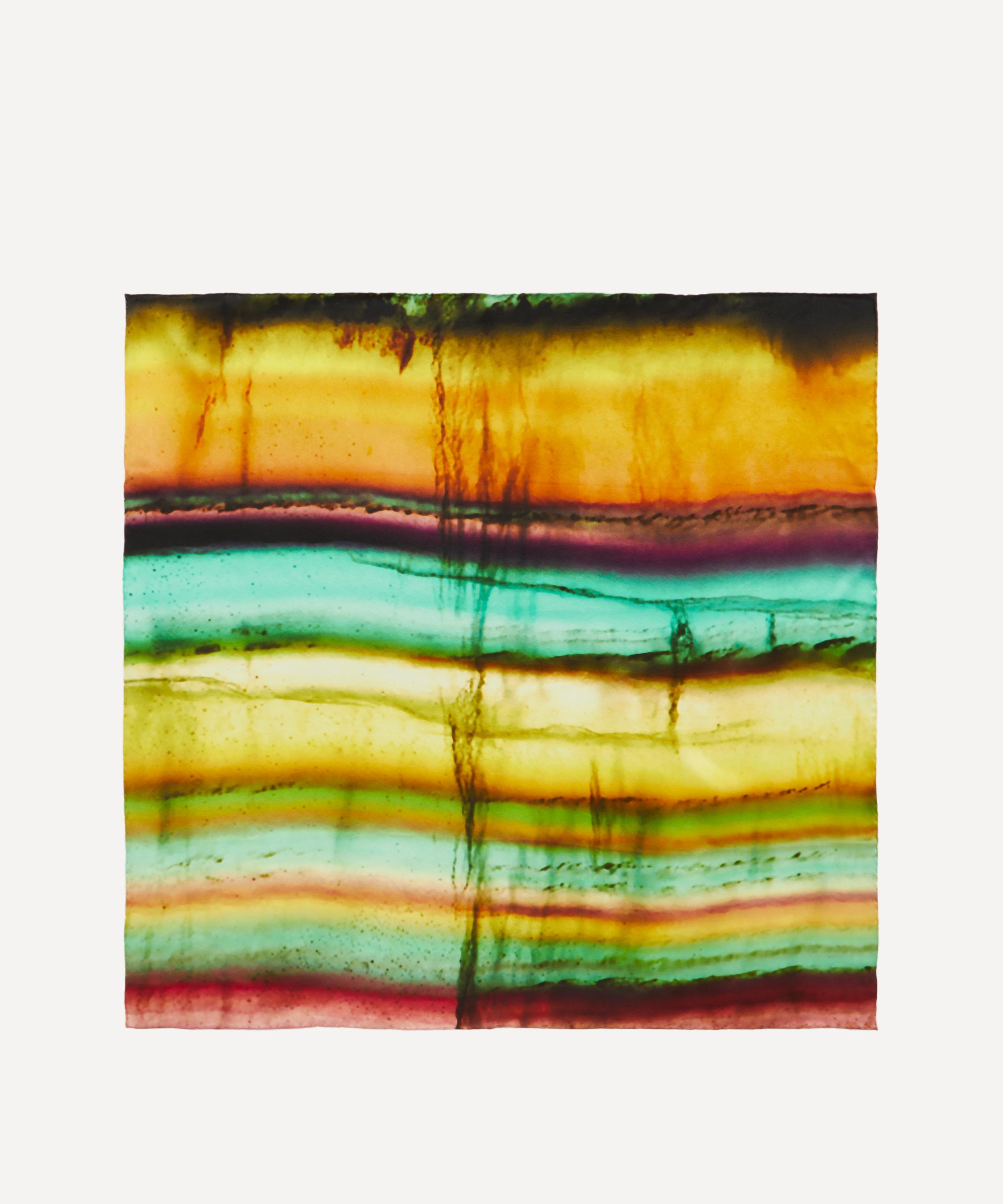 Weston - Mexican Smokey Fluorite Small Satin Silk Scarf image number 