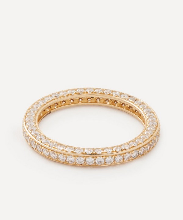 By Pariah - 14ct Gold Triple Diamond Eternity Band Ring image number null