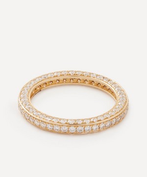 By Pariah - 14ct Gold Triple Diamond Eternity Band Ring image number 0