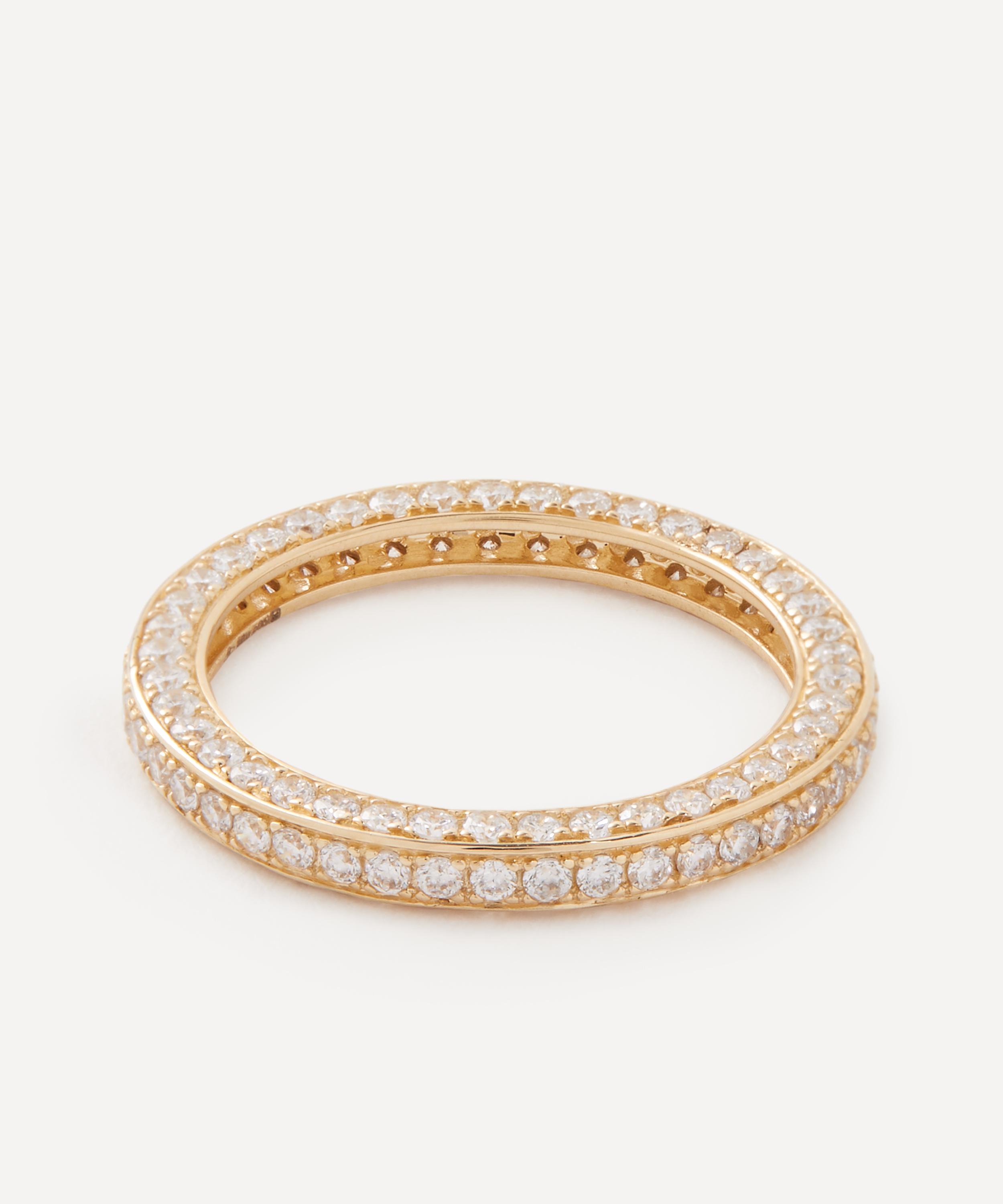 By Pariah - 14ct Gold Triple Diamond Eternity Band Ring