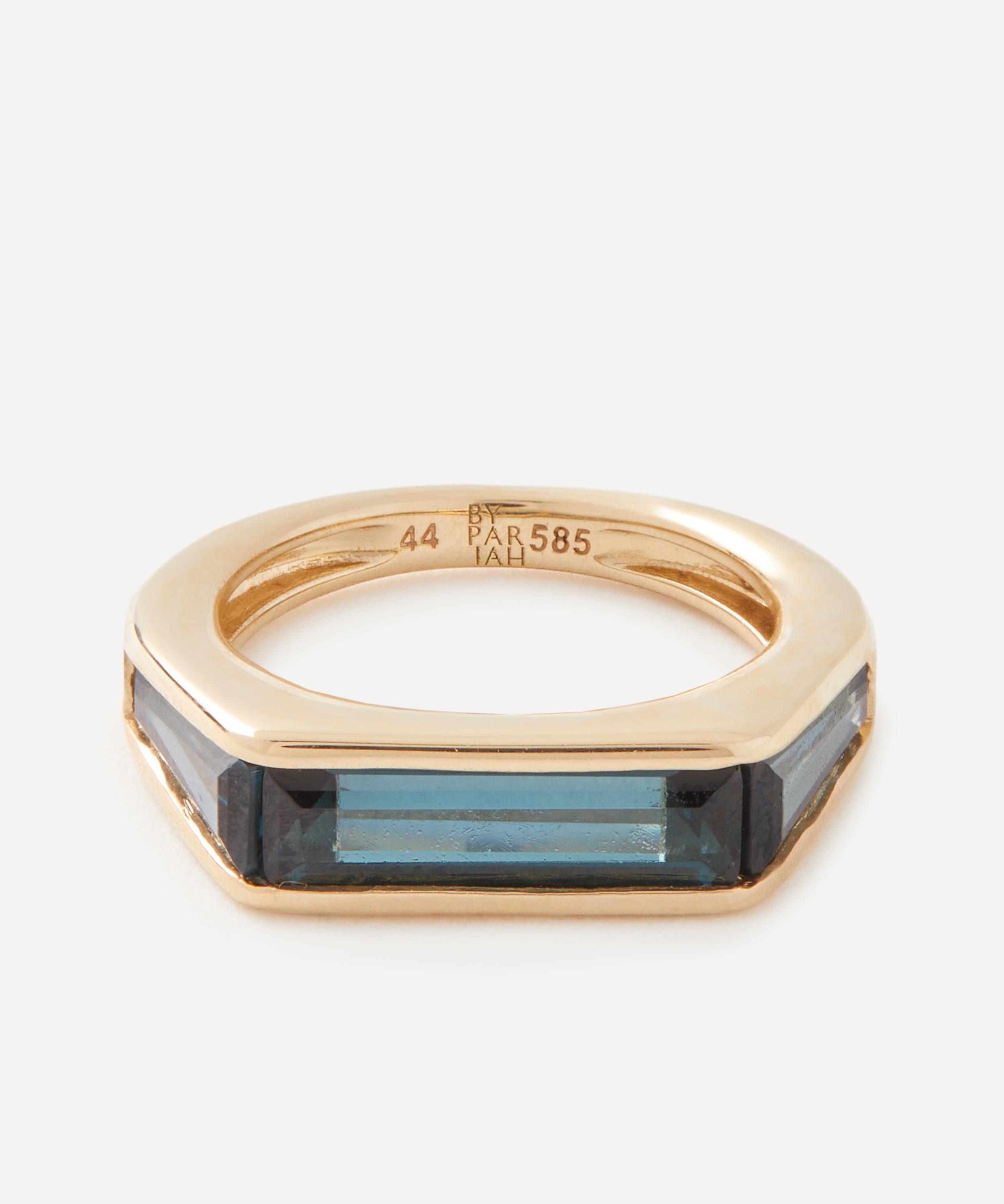 By Pariah - 14ct Gold Kiama London Blue Topaz Pinky Ring image number 0