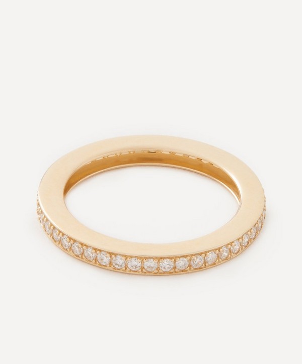 By Pariah - 14ct Gold Single Line Diamond Band Ring image number null