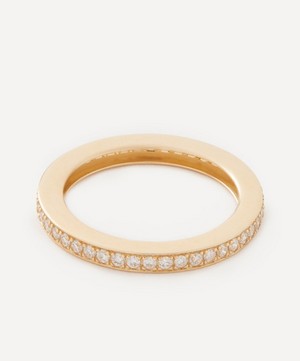 By Pariah - 14ct Gold Single Line Diamond Band Ring image number 0