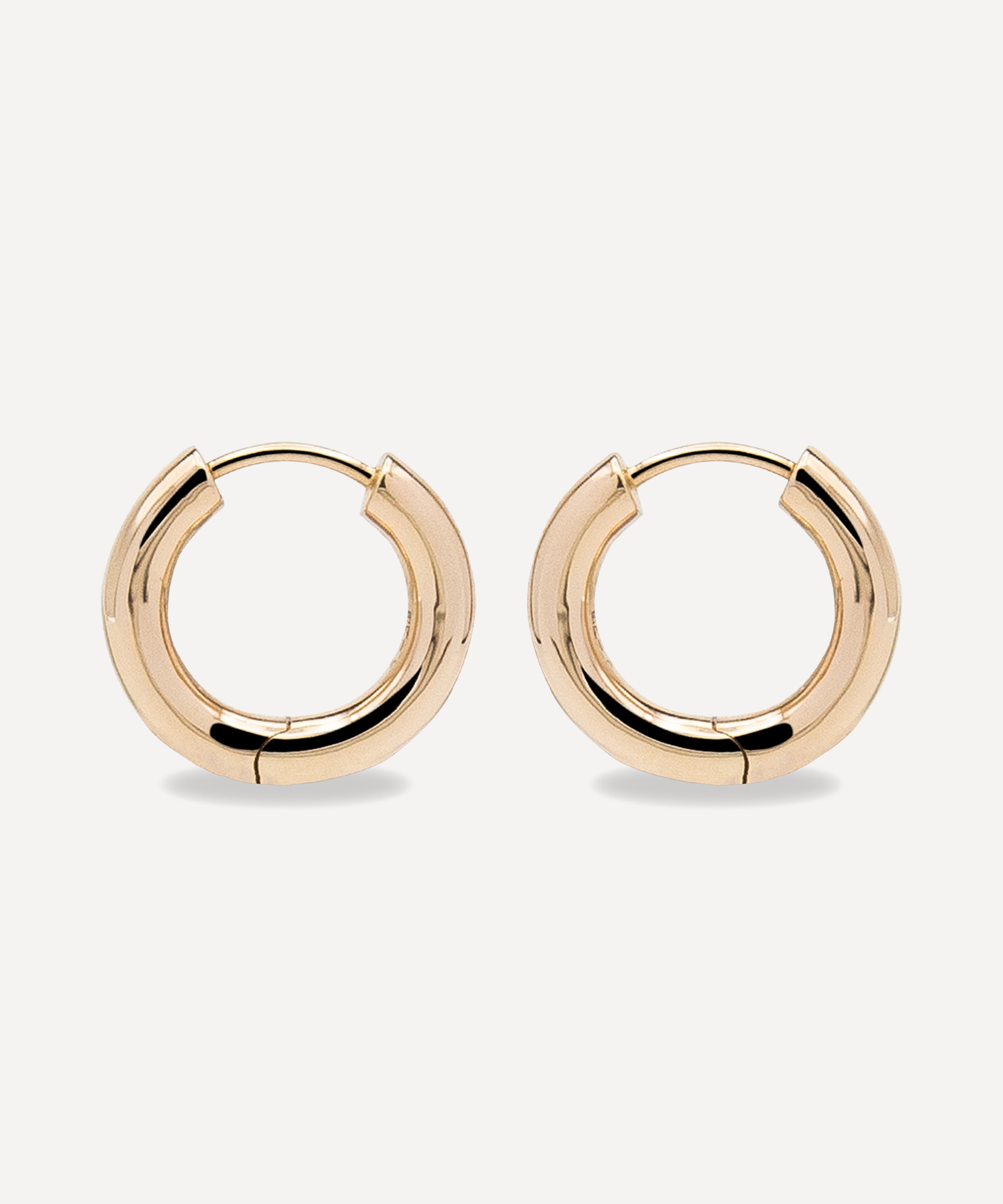 By Pariah - 14ct Gold Polished Halo Hoop Earrings image number 0