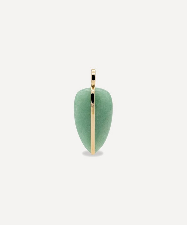By Pariah - 14ct Gold Large Pebble Aventurine Pendant image number null