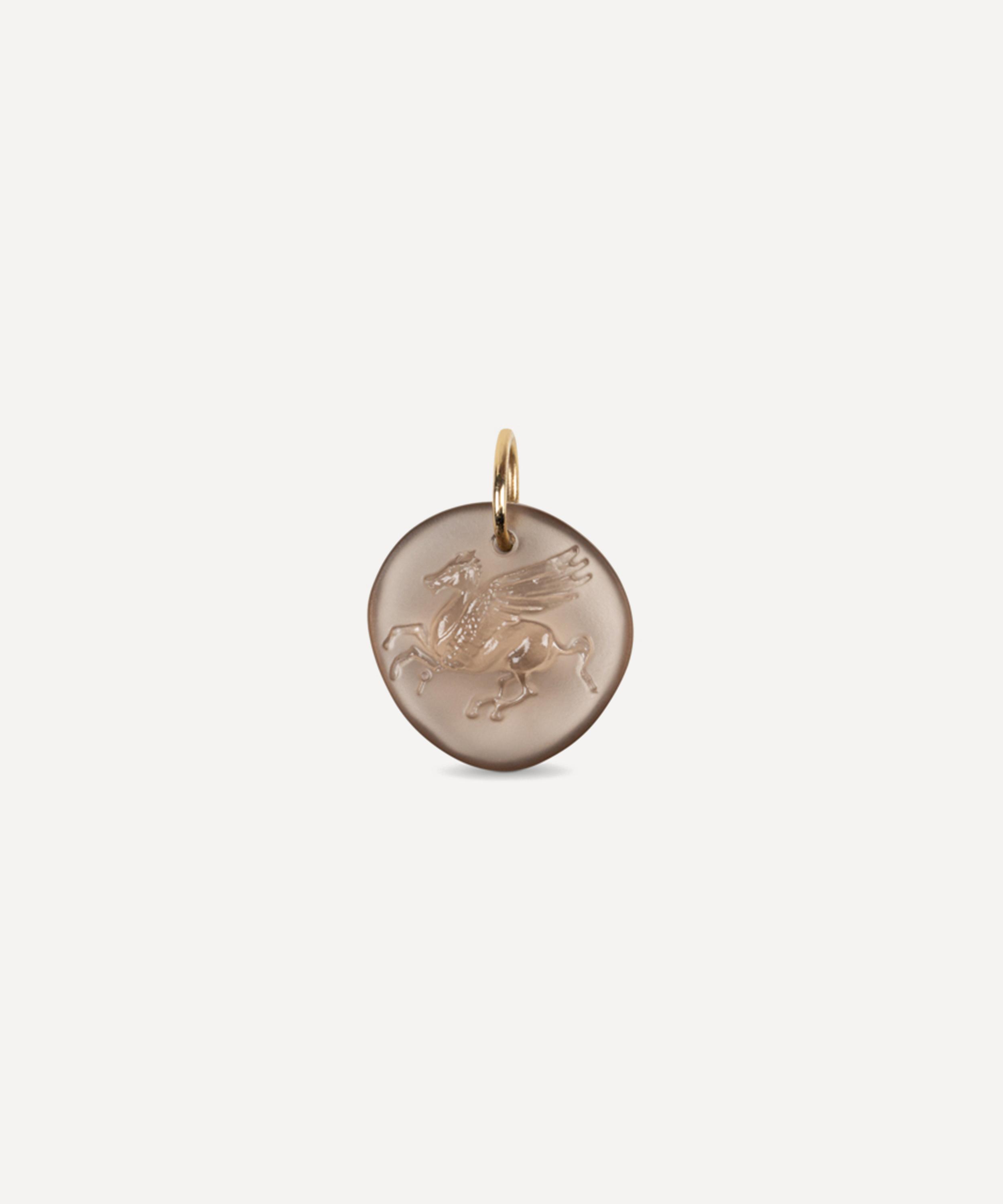 By Pariah - 14ct Gold Pegasus Smokey Quartz Pendant image number 0
