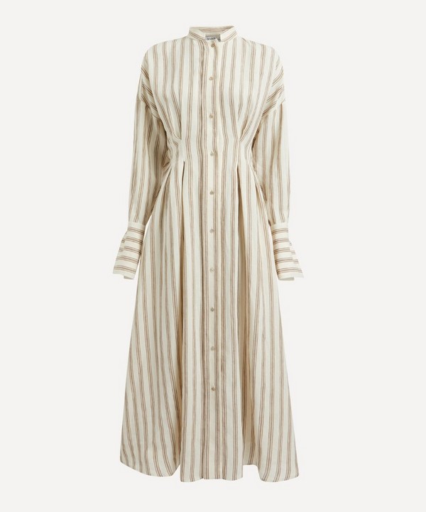 Max Mara - Yole Striped Linen Long Dress image number null