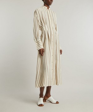 Max Mara - Yole Striped Linen Long Dress image number 2