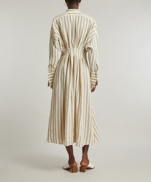 Max Mara - Yole Striped Linen Long Dress image number 3