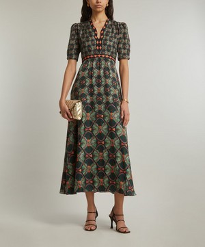 Saloni - Tabitha-C Myrtle Gradient Silk Dress image number 1