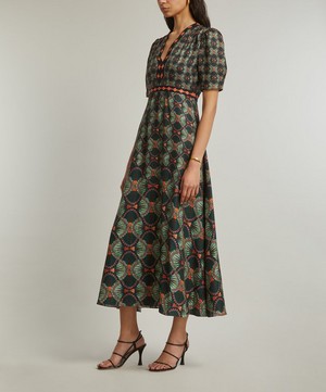 Saloni - Tabitha-C Myrtle Gradient Silk Dress image number 2