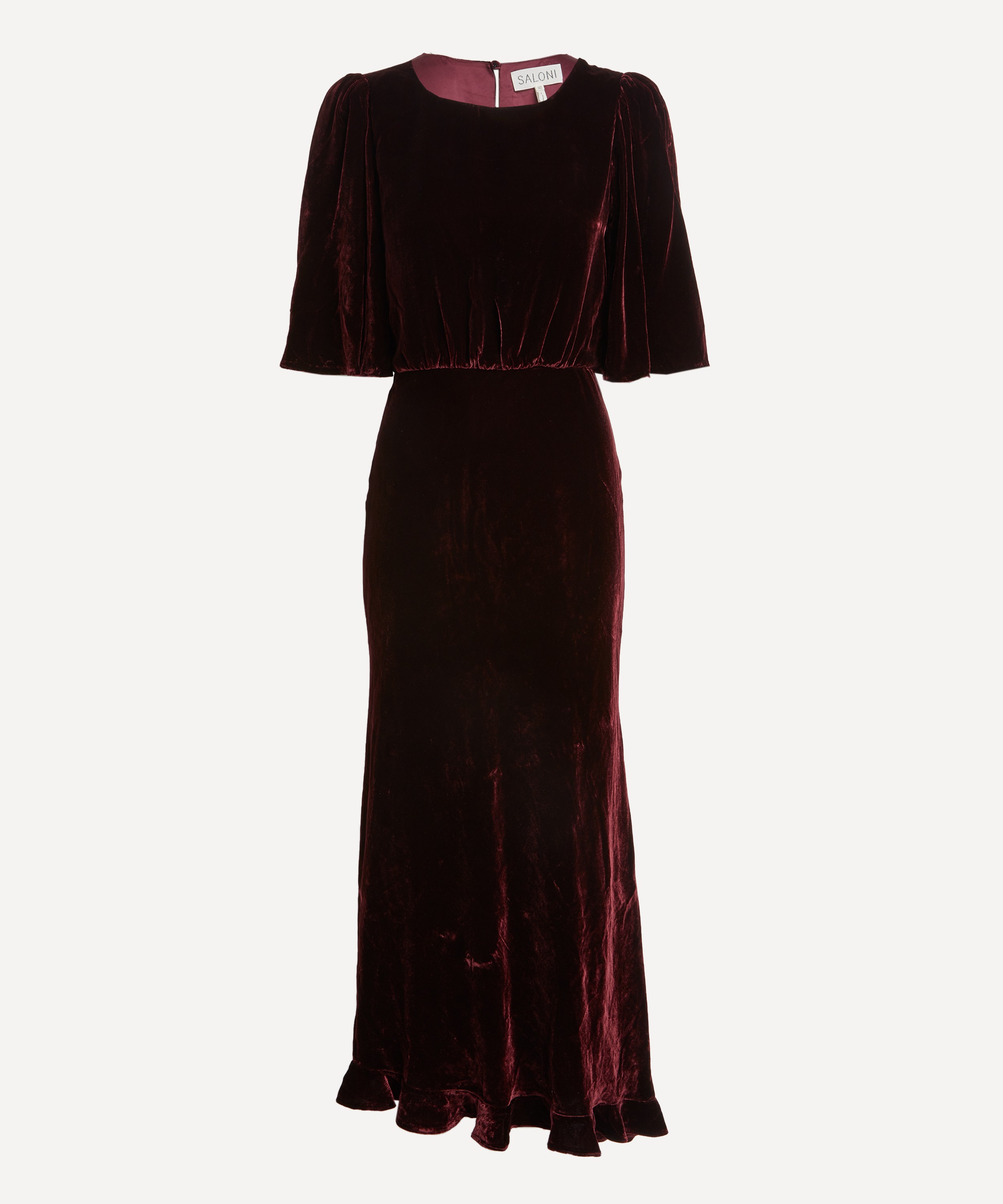 Saloni - Vida Burgundy Velvet Dress