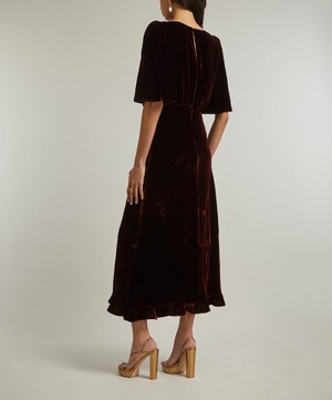 Saloni - Vida Burgundy Velvet Dress image number 3