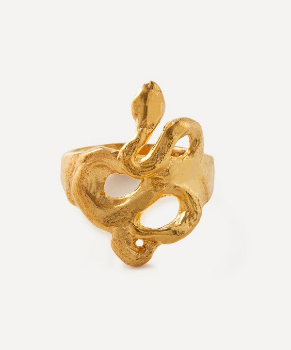 Alighieri - 24ct Gold-Plated Coiled Snake Ring image number null