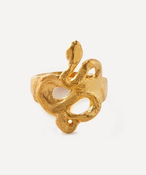 Alighieri - 24ct Gold-Plated Coiled Snake Ring image number 0