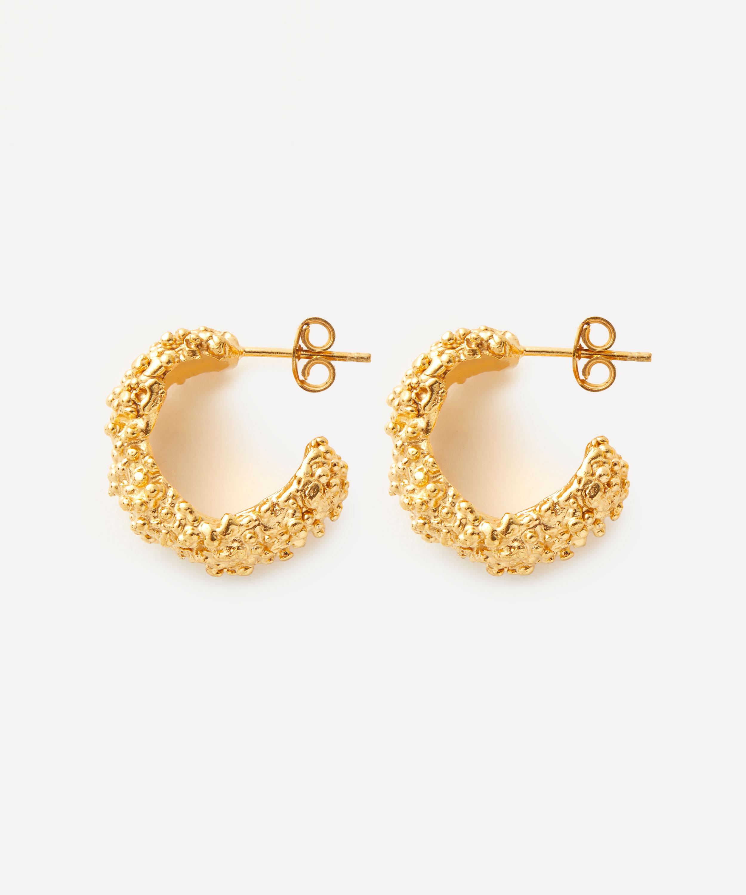 Alighieri - 24ct Gold-Plated Rocky Road Hoop Earrings image number 1