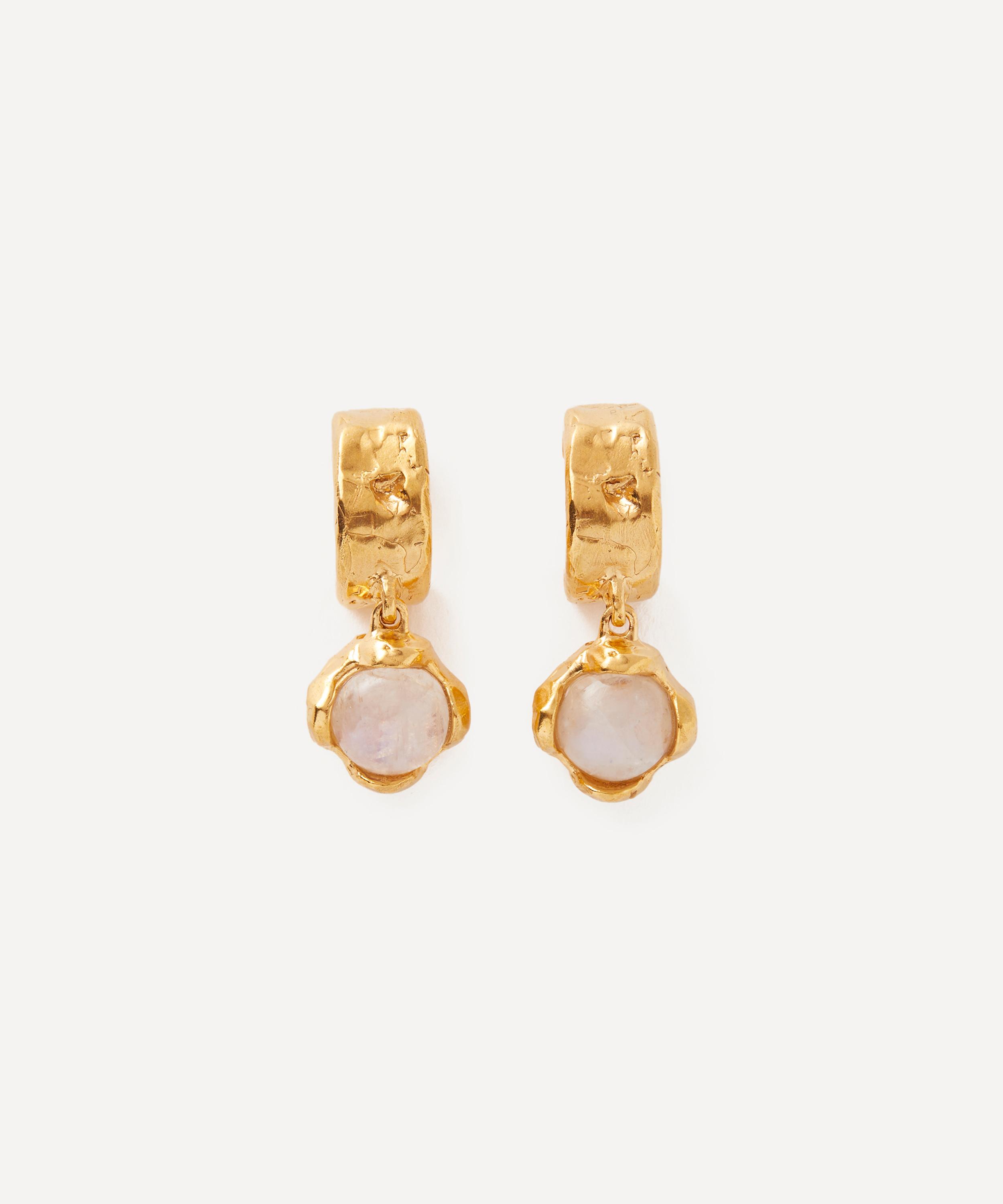 Alighieri - 24ct Gold-Plated Light Capture Moonstone Hoop Earrings image number 0