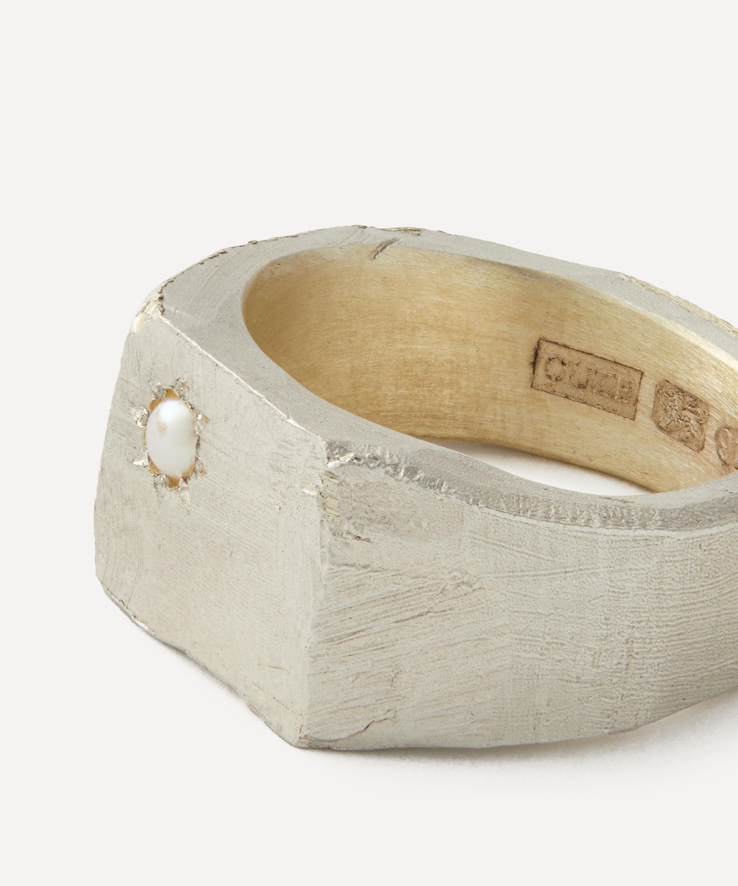 The Ouze - Sterling Silver Pearl Ring image number 1