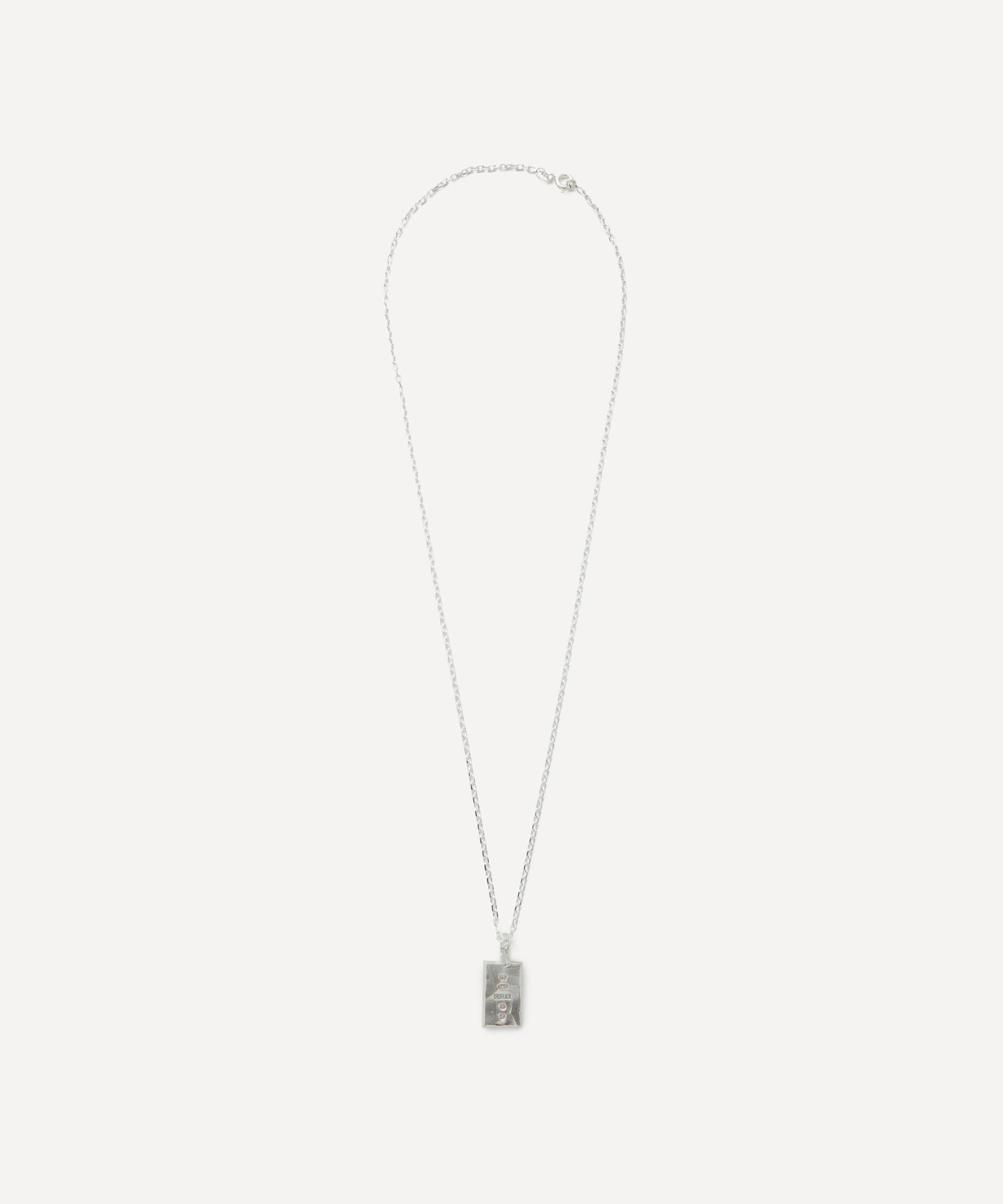 The Ouze - Sterling Silver Lace Ingot Pendant Necklace image number 2