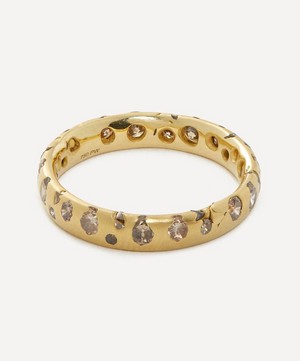 Polly Wales - 18ct Gold Cognac Diamond Confetti Ring image number 0