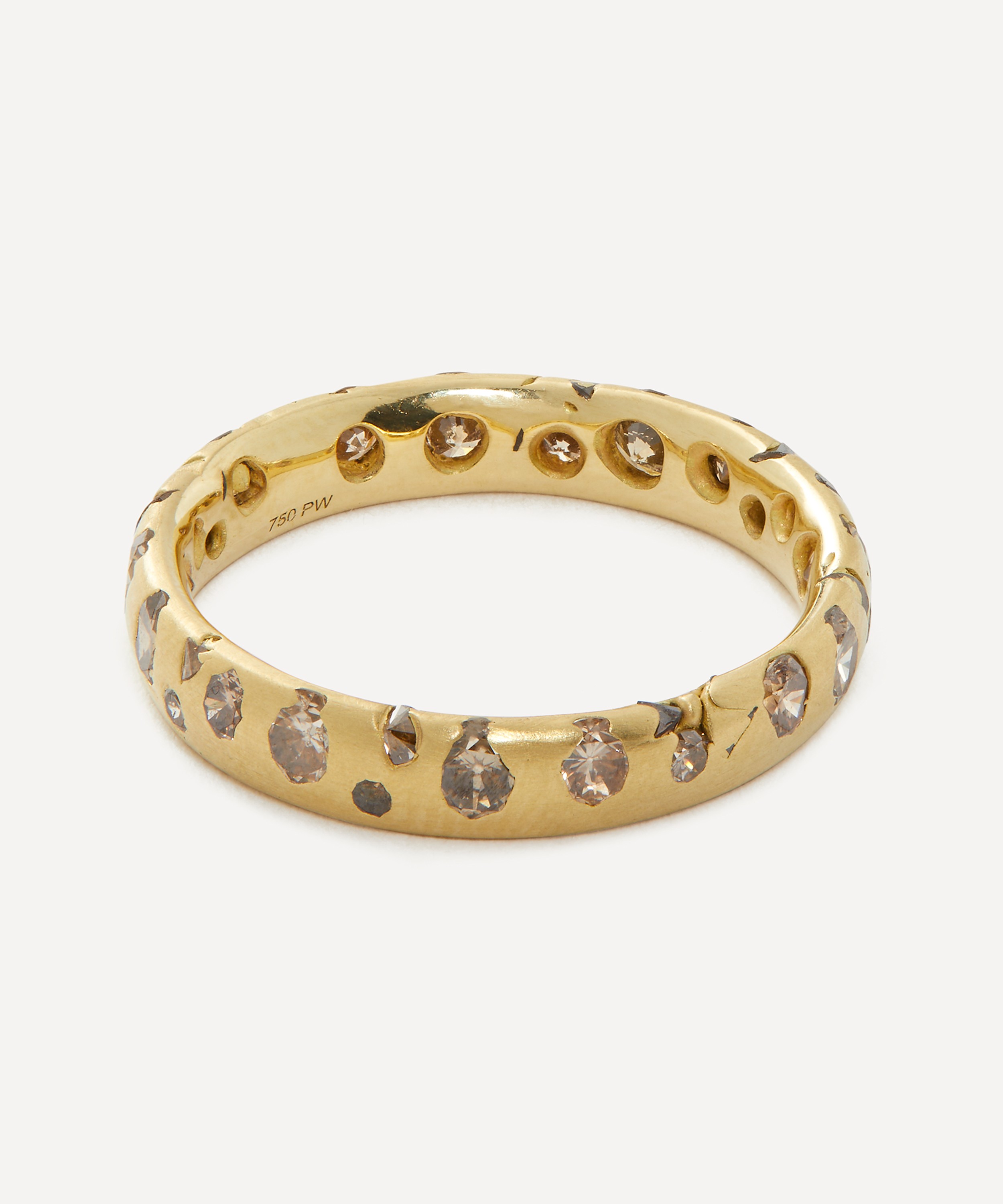 Polly Wales - 18ct Gold Cognac Diamond Confetti Ring
