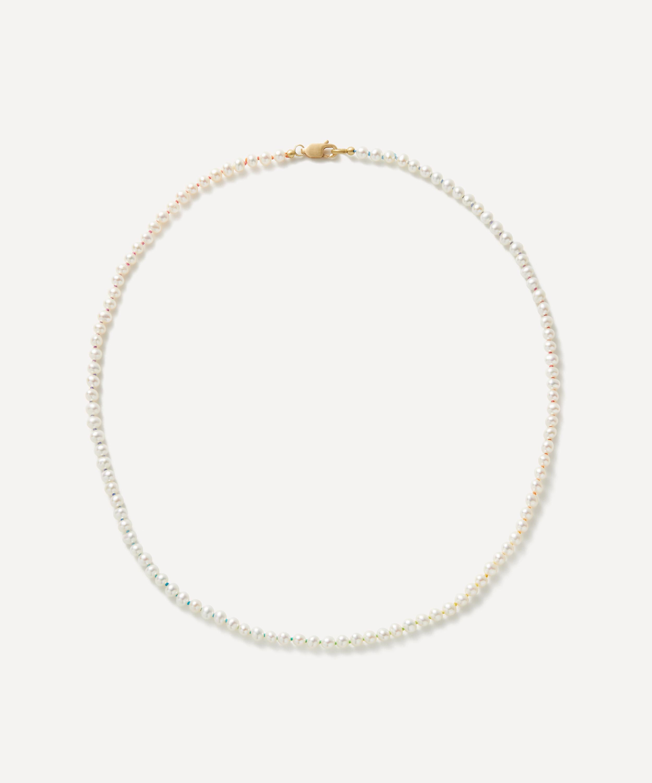 Polly Wales - 18ct Gold Pearl Rainbow Necklace