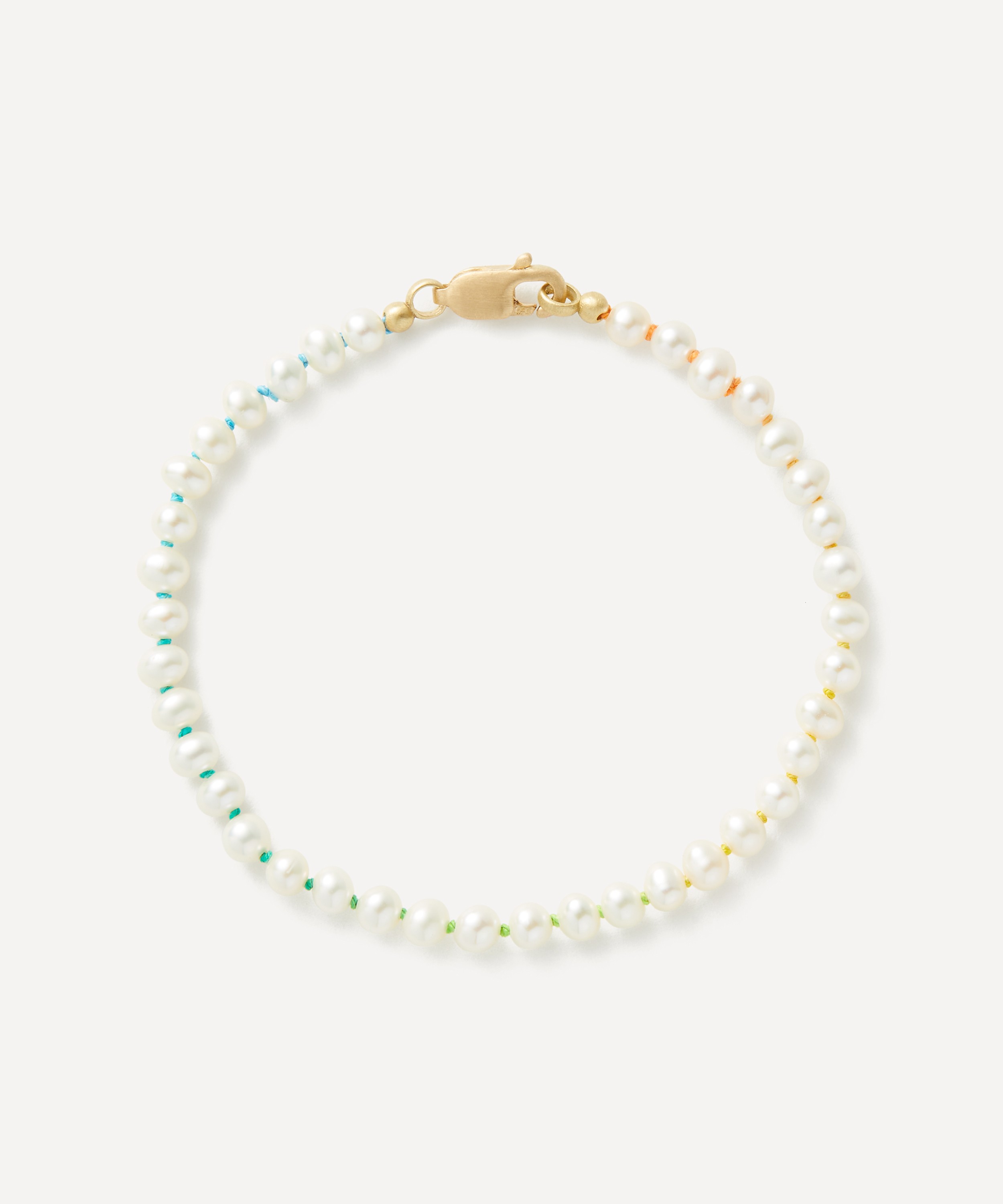 Polly Wales - 18ct Gold Pearl Rainbow Bracelet image number 0