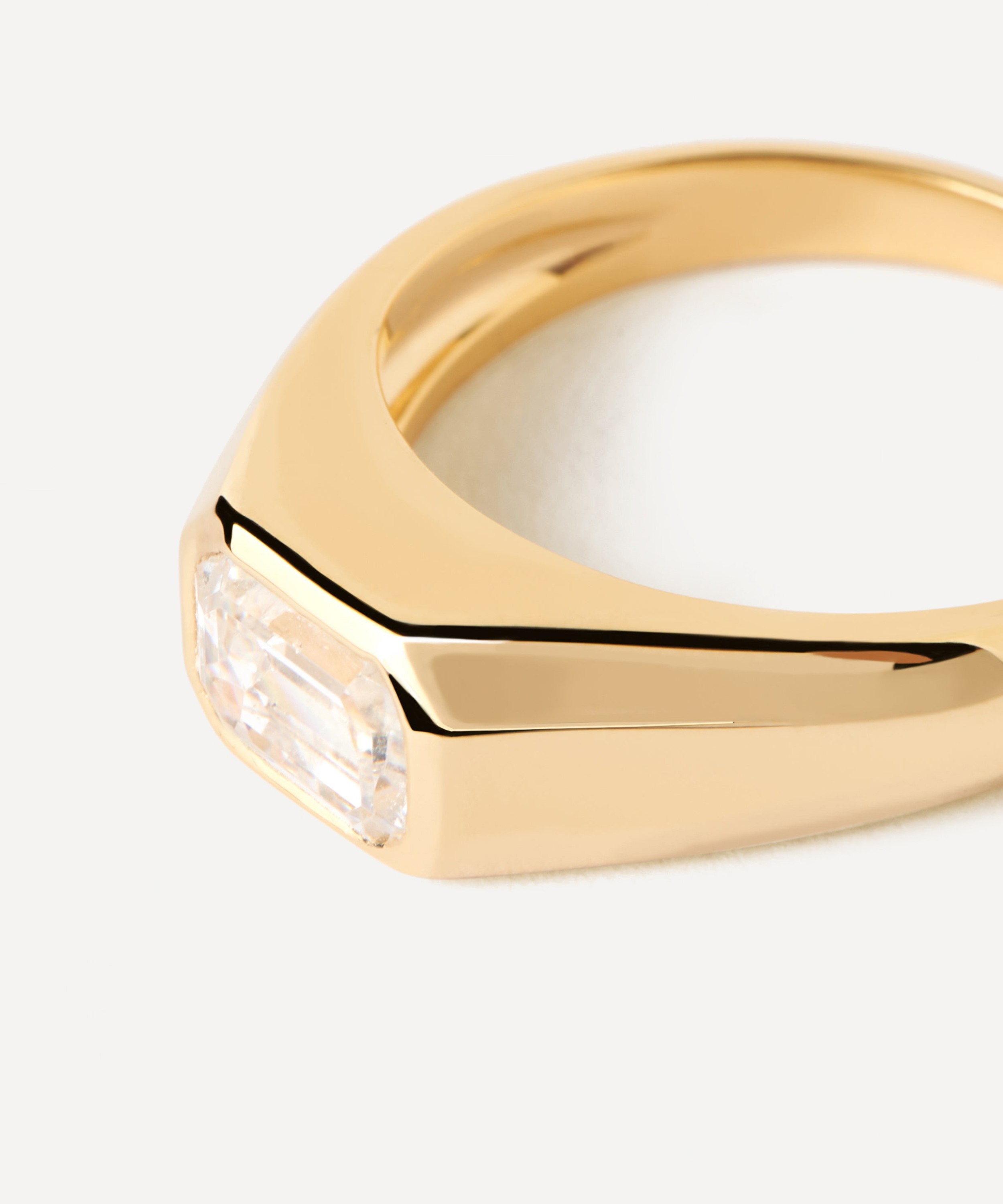 PDPAOLA 18ct Gold-Plated Octagon Shimmer Stamp Signet Ring | Liberty