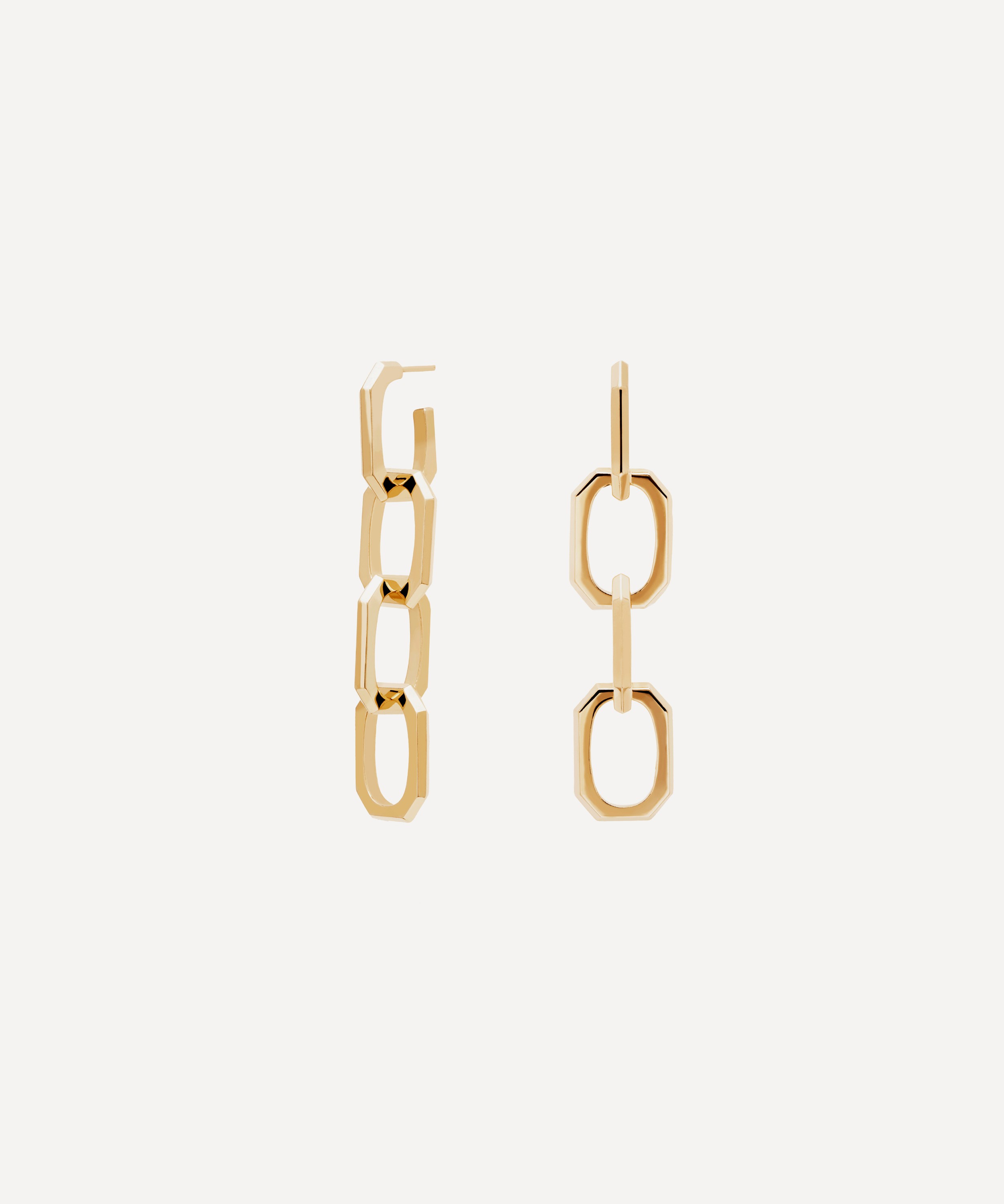 PDPAOLA - 18ct Gold-Plated Signature Chain Drop Earrings