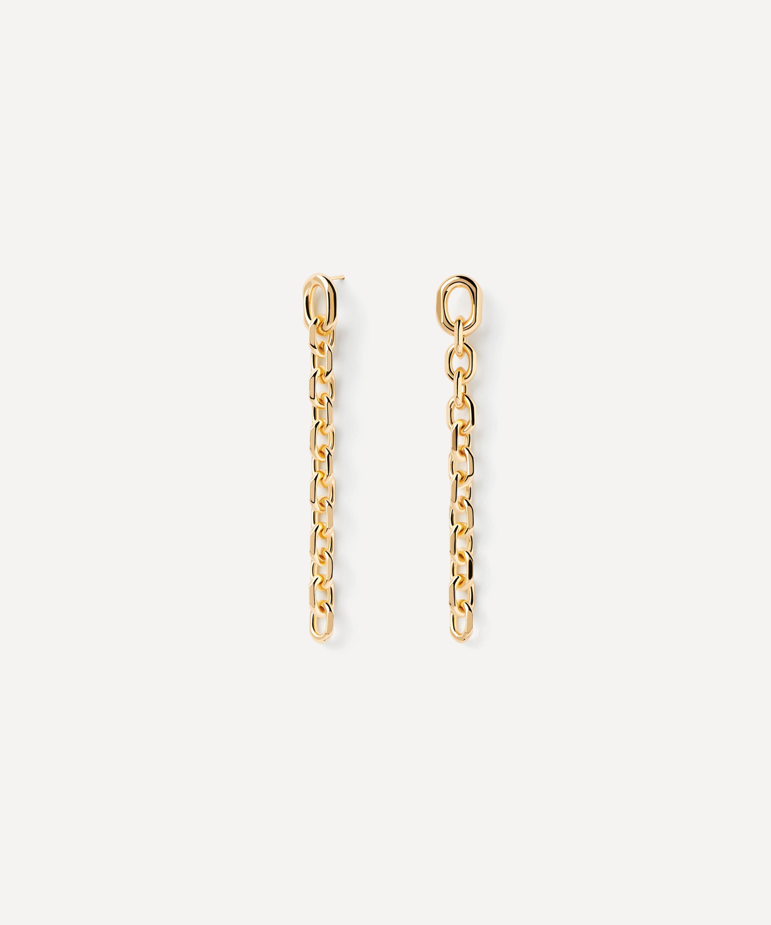 PDPAOLA - 18ct Gold-Plated Vesta Chain Drop Earrings image number 0