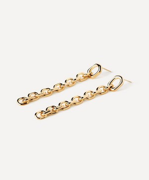 PDPAOLA - 18ct Gold-Plated Vesta Chain Drop Earrings image number 4