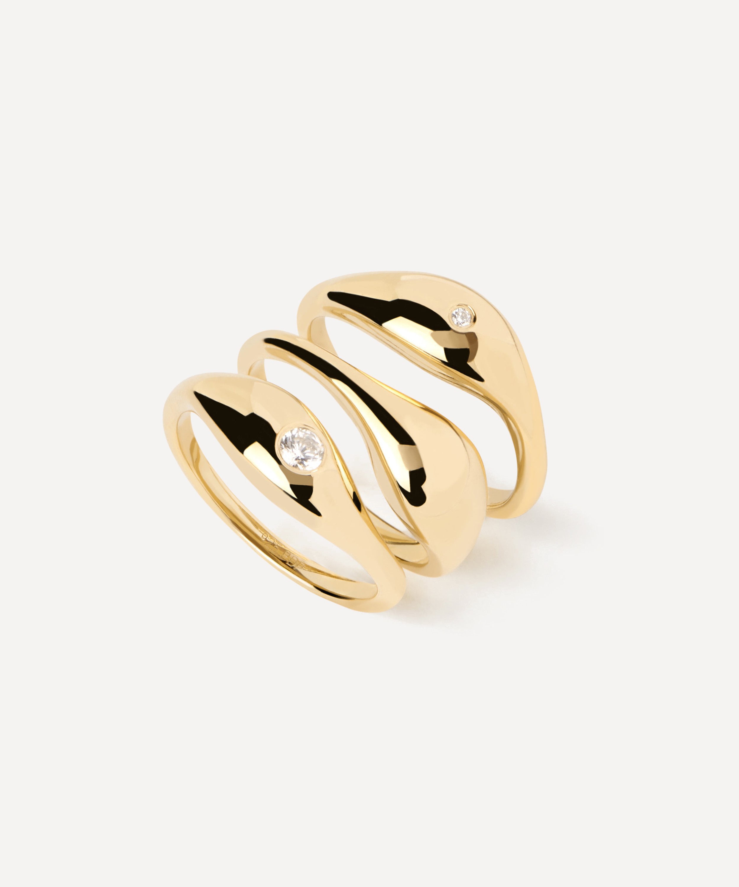 PDPAOLA - 18ct Gold-Plated Sugar Ring Set image number 0