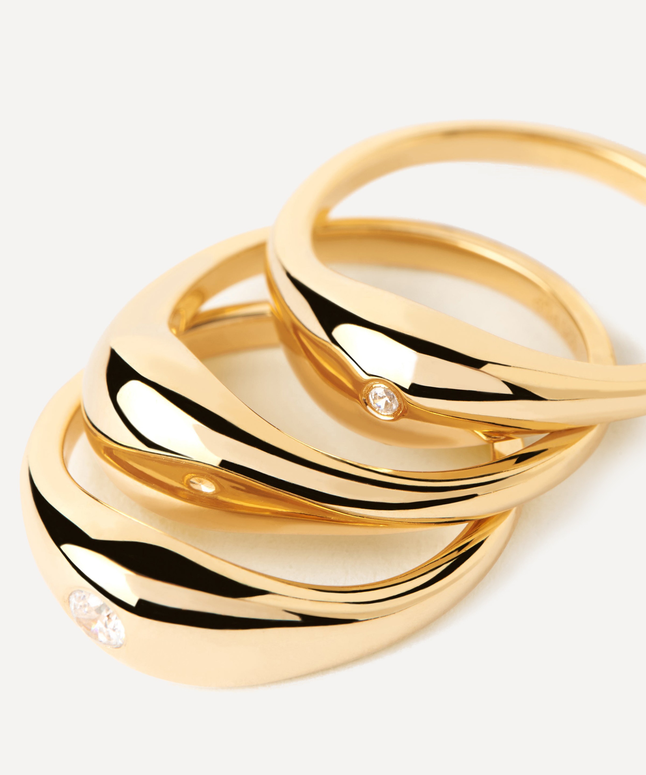 PDPAOLA - 18ct Gold-Plated Sugar Ring Set image number 3