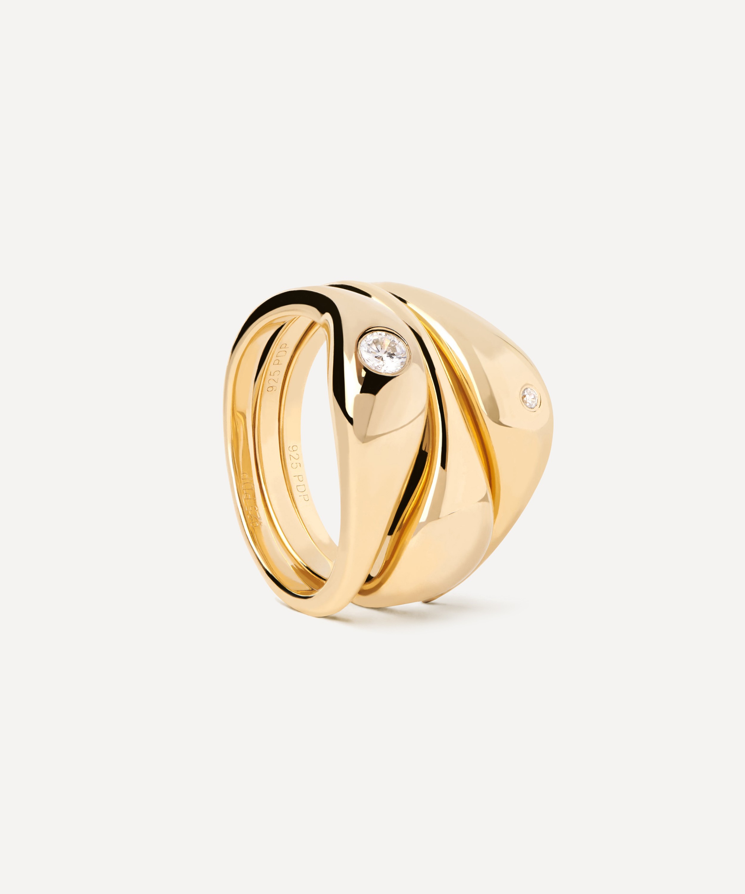 PDPAOLA - 18ct Gold-Plated Sugar Ring Set image number 4