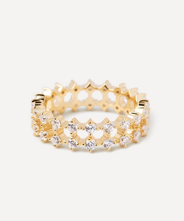 PDPAOLA - 18ct Gold-Plated Slim Dumbo Eternity Ring image number null