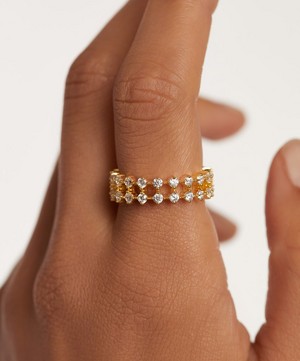 PDPAOLA - 18ct Gold-Plated Slim Dumbo Eternity Ring image number 1