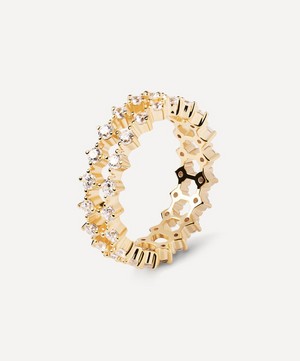 PDPAOLA - 18ct Gold-Plated Slim Dumbo Eternity Ring image number 3