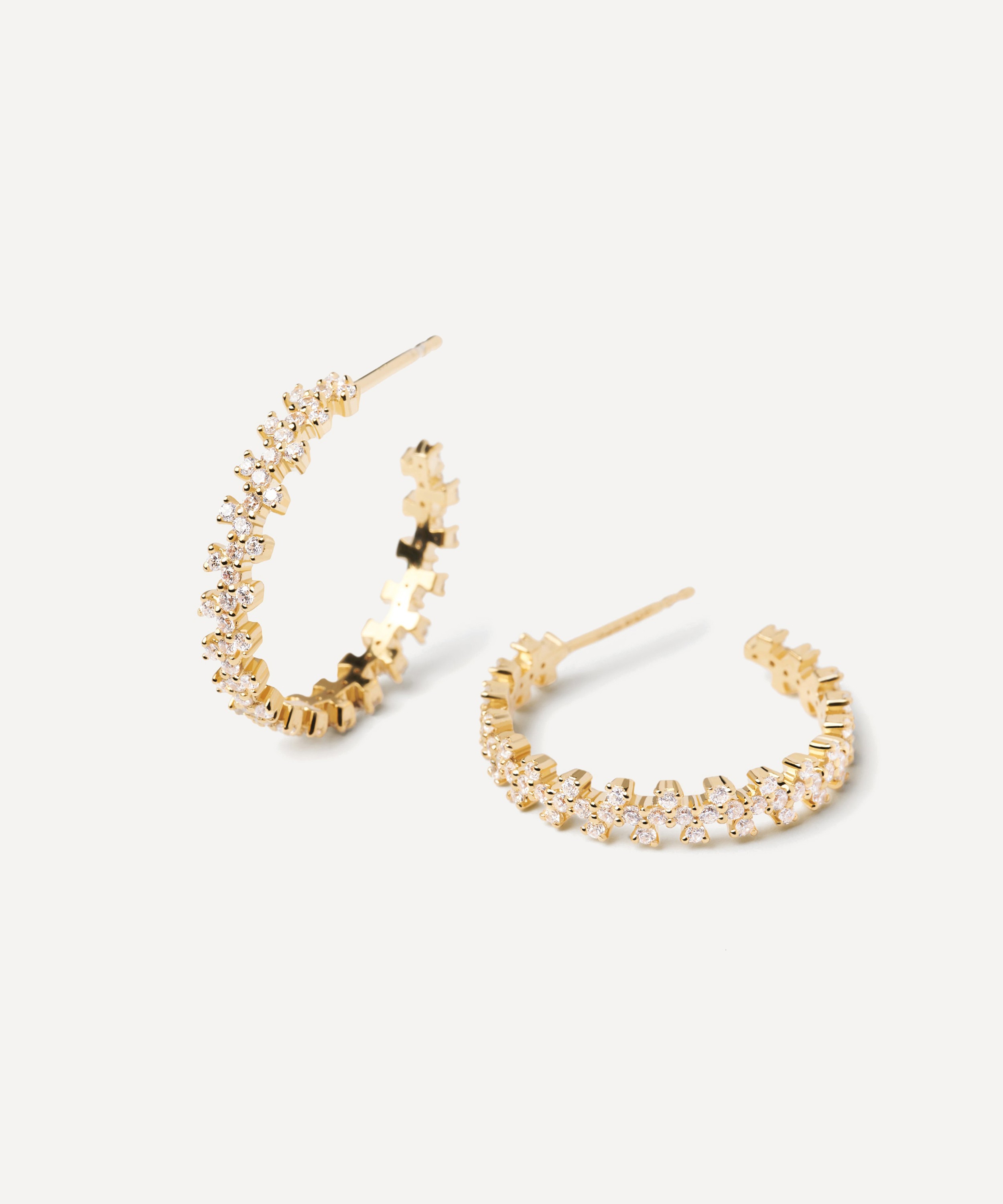 PDPAOLA - 18ct Gold-Plated Crown Hoop Earrings