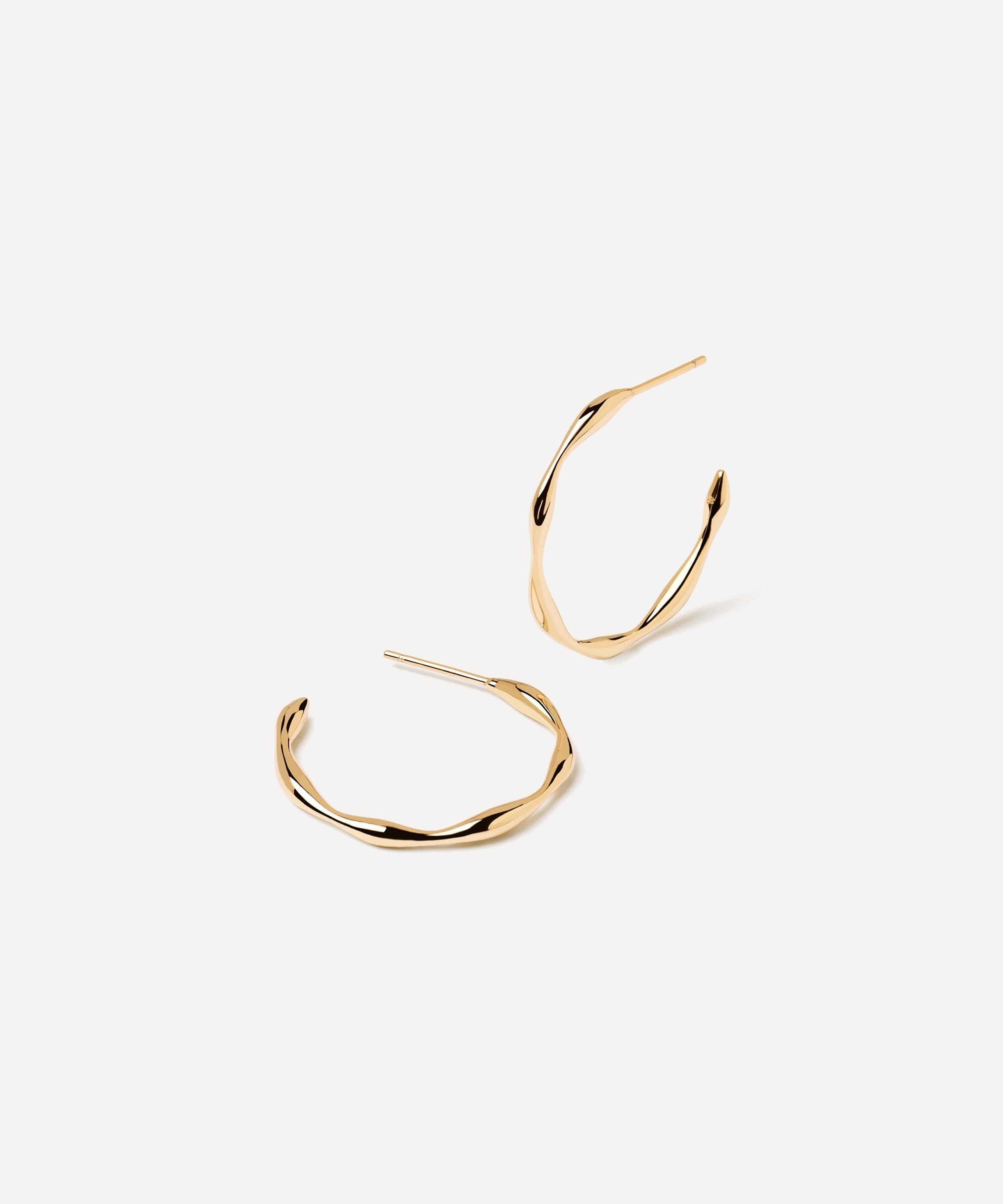 PDPAOLA - 18ct Gold-Plated Vanilla Hoop Earrings image number 0