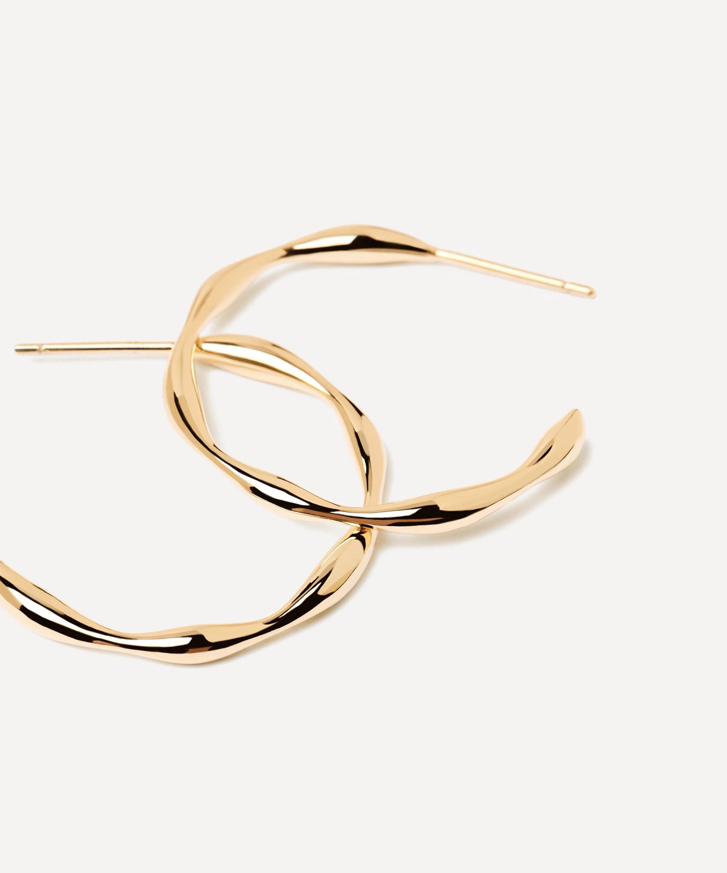 PDPAOLA - 18ct Gold-Plated Vanilla Hoop Earrings image number 3