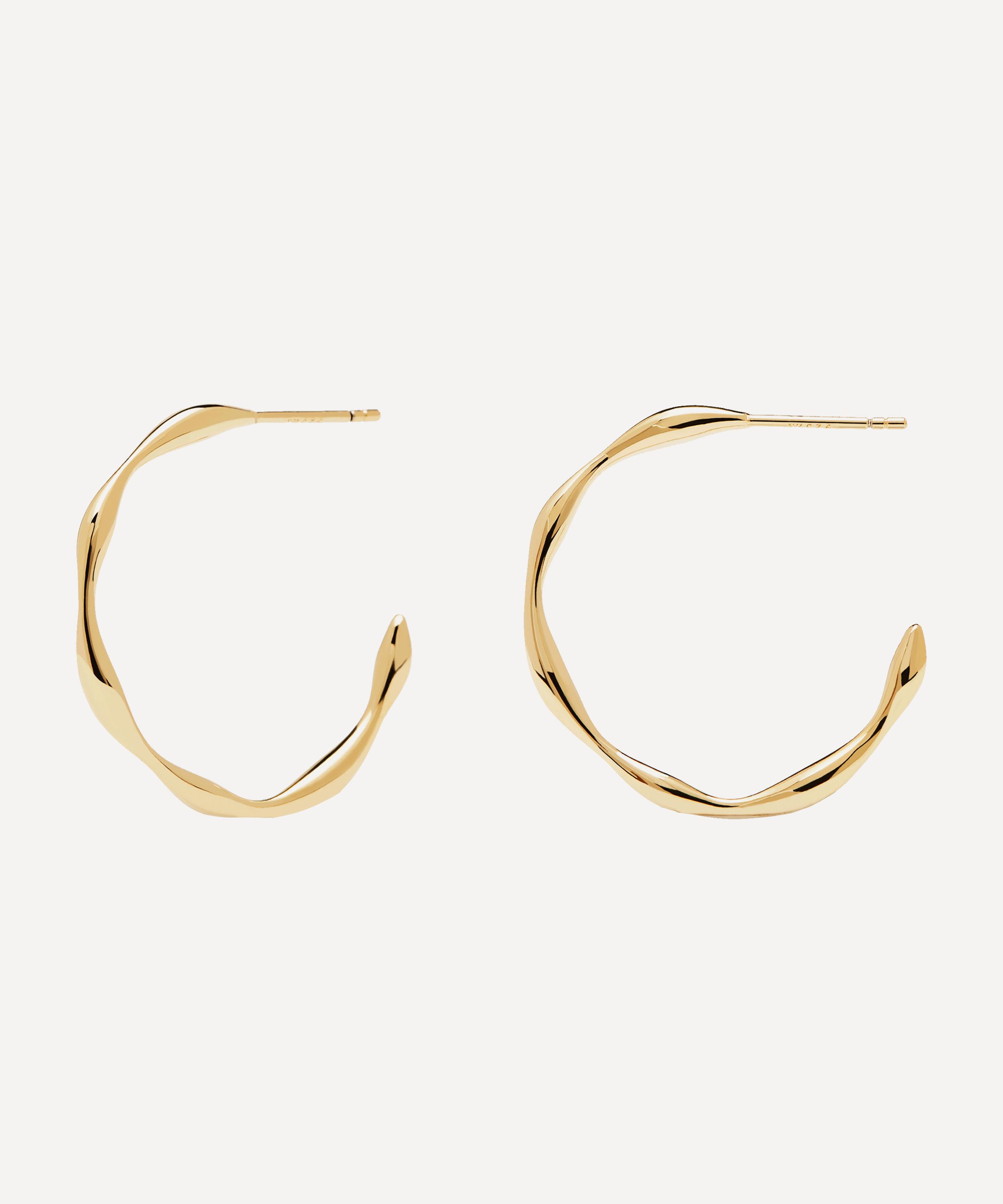 PDPAOLA - 18ct Gold-Plated Vanilla Hoop Earrings image number 4