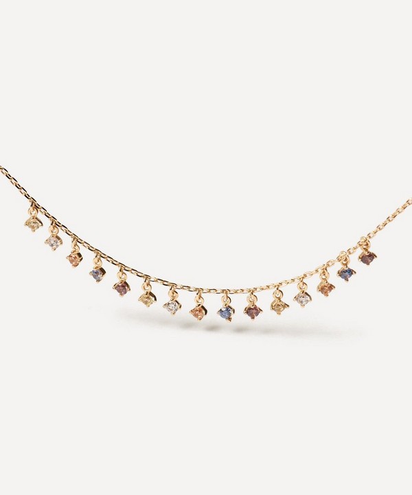 PDPAOLA - 18ct Gold-Plated Willow Gemstone Necklace