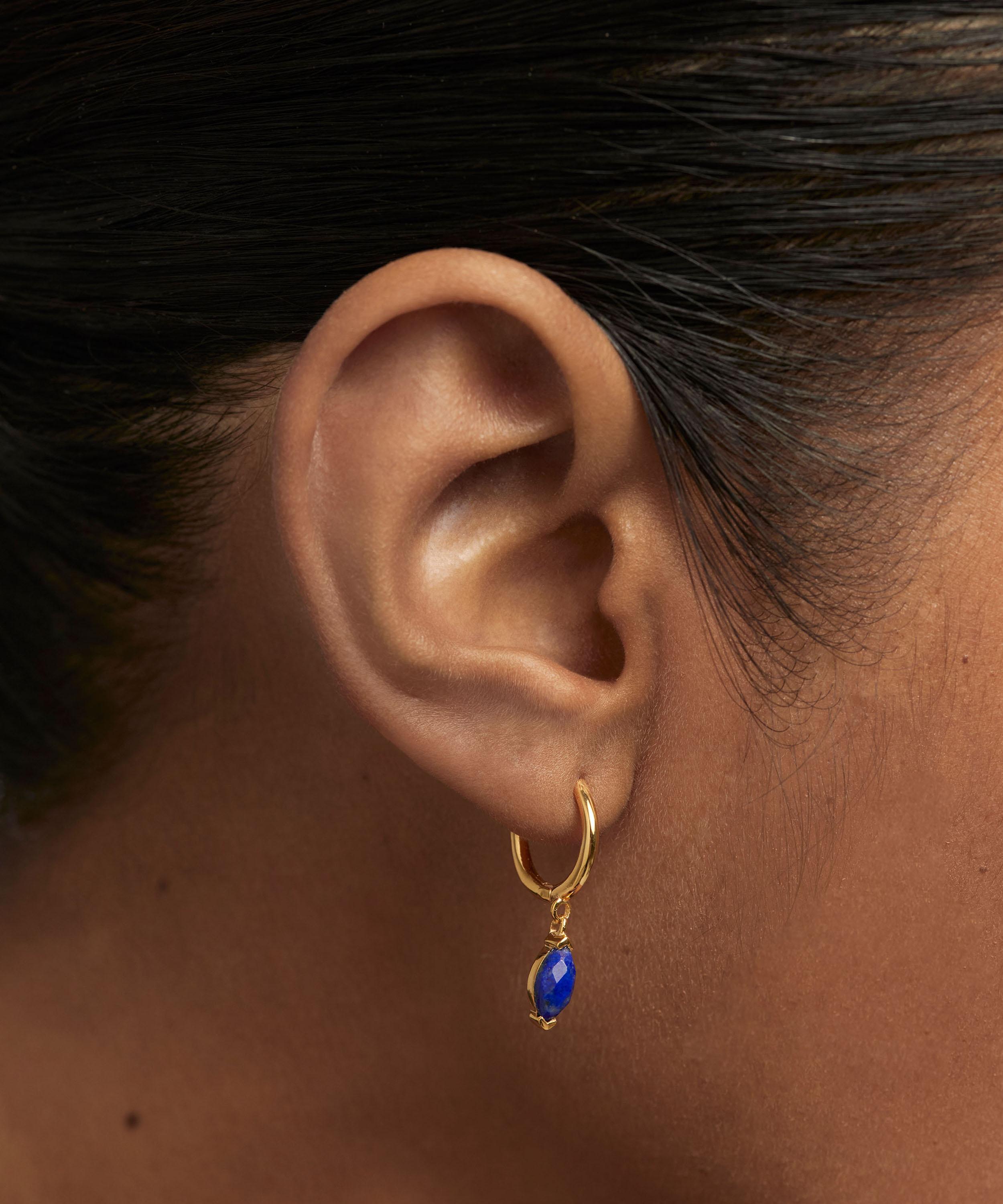 PDPAOLA - 18ct Gold-Plated Blue Lapis Nomad Drop Earrings image number 1