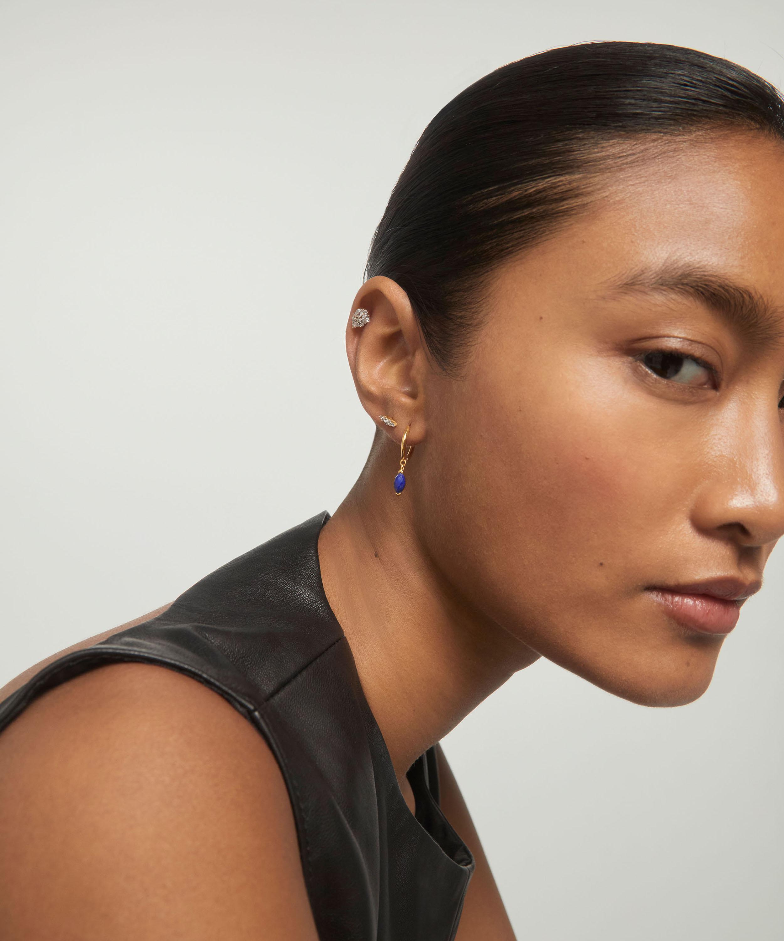 PDPAOLA - 18ct Gold-Plated Blue Lapis Nomad Drop Earrings image number 2