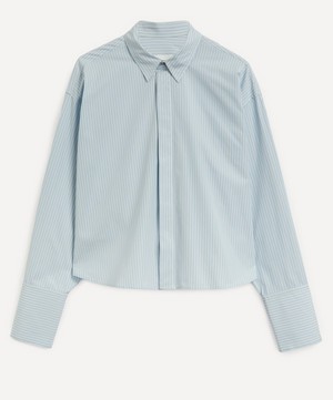 Ami - Cropped Cotton Poplin Striped Shirt image number 0
