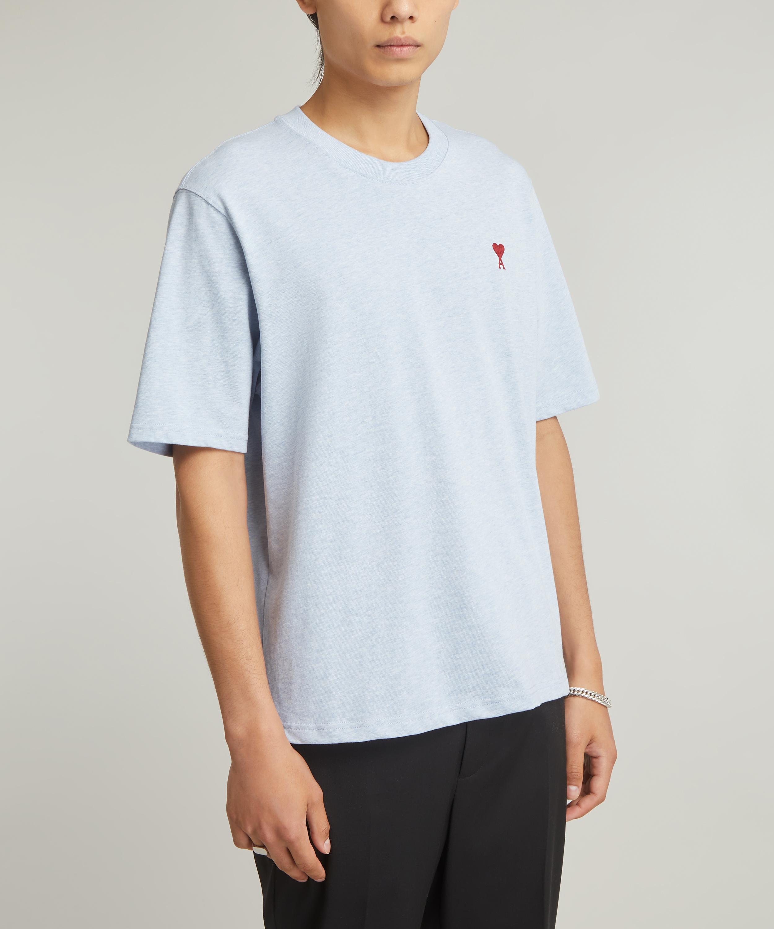 Tシャツ・カットソー AMI PARIS Boxy T-shirt with Ami Heart Embroidery KS1422 AMI Paris Alexandre Mattiussi Tee Shirt Oversized Heart Off