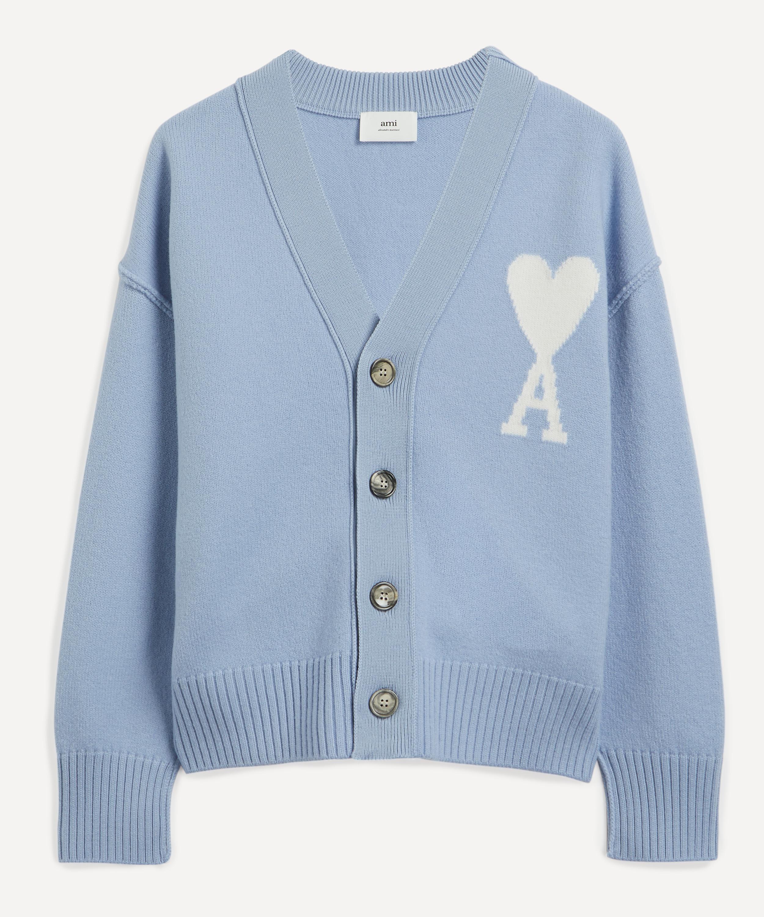 Ami - Off-White Ami de Coeur Wool Cardigan